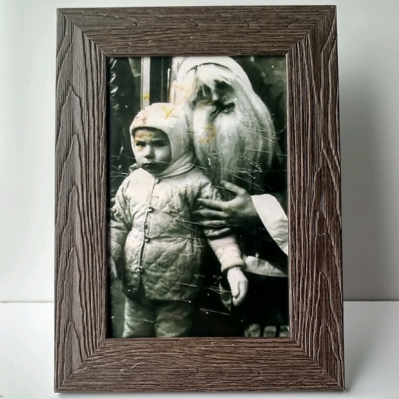 Vintage Retro Creepy Werid Santa W Kid 50s 40s Oddity Home Decor Art - Picture 5 of 7